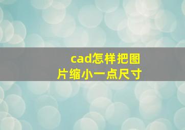 cad怎样把图片缩小一点尺寸