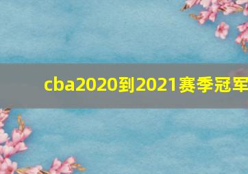 cba2020到2021赛季冠军