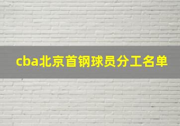 cba北京首钢球员分工名单