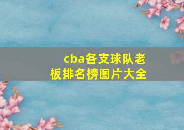 cba各支球队老板排名榜图片大全