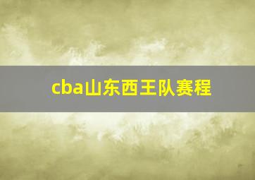 cba山东西王队赛程