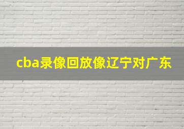 cba录像回放像辽宁对广东