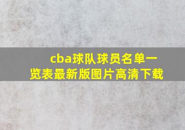 cba球队球员名单一览表最新版图片高清下载