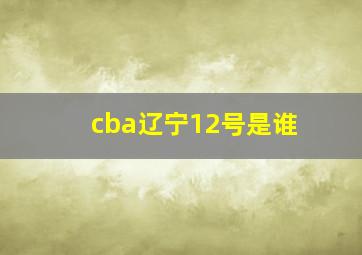 cba辽宁12号是谁