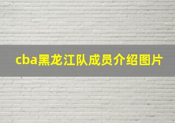 cba黑龙江队成员介绍图片