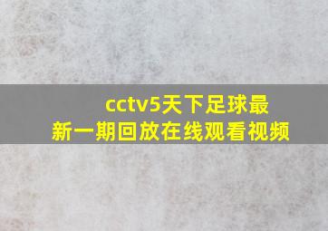 cctv5天下足球最新一期回放在线观看视频