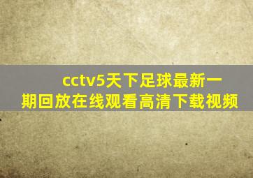 cctv5天下足球最新一期回放在线观看高清下载视频