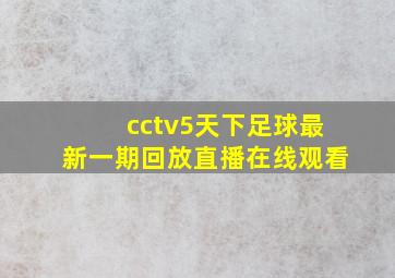 cctv5天下足球最新一期回放直播在线观看