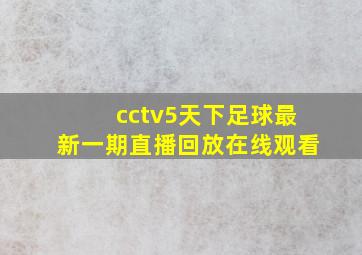 cctv5天下足球最新一期直播回放在线观看