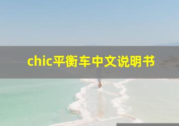 chic平衡车中文说明书