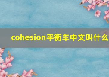 cohesion平衡车中文叫什么