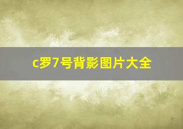 c罗7号背影图片大全