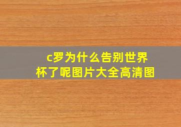 c罗为什么告别世界杯了呢图片大全高清图