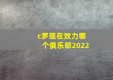 c罗现在效力哪个俱乐部2022