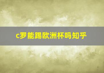 c罗能踢欧洲杯吗知乎