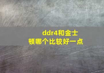 ddr4和金士顿哪个比较好一点