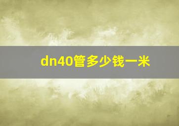 dn40管多少钱一米