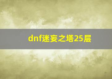 dnf迷妄之塔25层