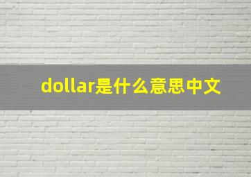 dollar是什么意思中文