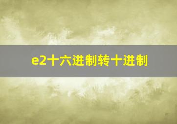 e2十六进制转十进制