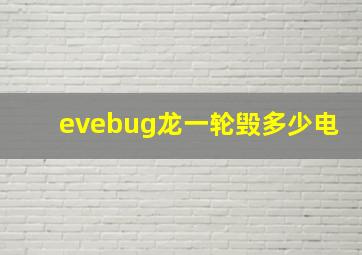 evebug龙一轮毁多少电