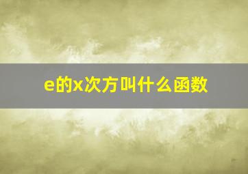 e的x次方叫什么函数