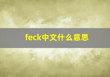 feck中文什么意思