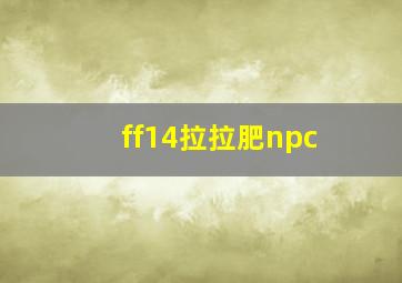 ff14拉拉肥npc