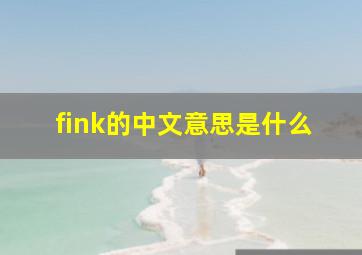 fink的中文意思是什么