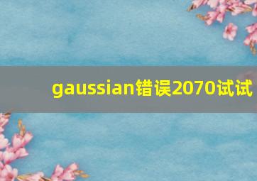 gaussian错误2070试试