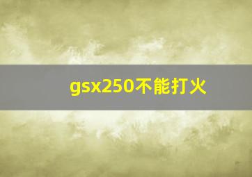 gsx250不能打火