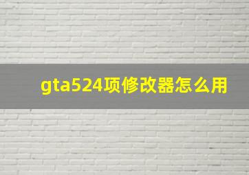 gta524项修改器怎么用