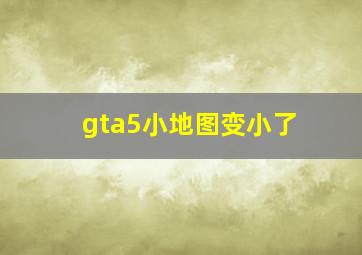 gta5小地图变小了