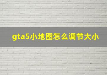 gta5小地图怎么调节大小