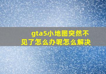 gta5小地图突然不见了怎么办呢怎么解决