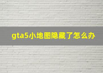 gta5小地图隐藏了怎么办