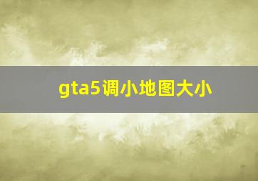 gta5调小地图大小