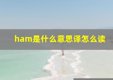 ham是什么意思译怎么读