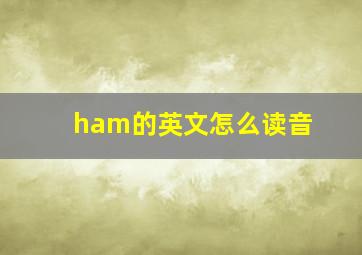 ham的英文怎么读音