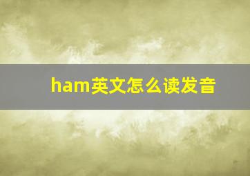 ham英文怎么读发音