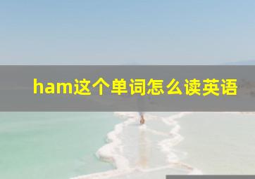 ham这个单词怎么读英语