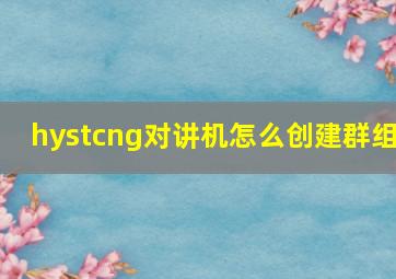 hystcng对讲机怎么创建群组