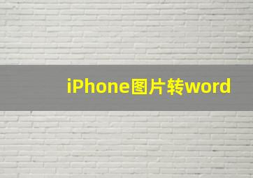 iPhone图片转word