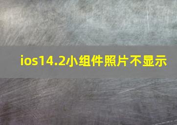 ios14.2小组件照片不显示