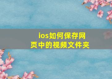 ios如何保存网页中的视频文件夹