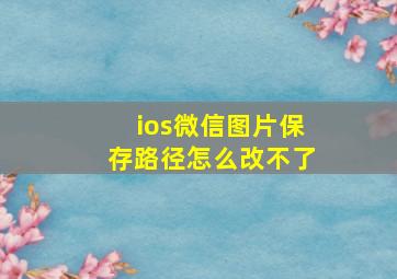 ios微信图片保存路径怎么改不了