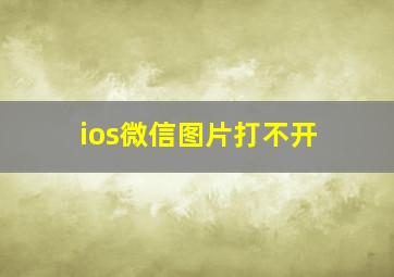 ios微信图片打不开