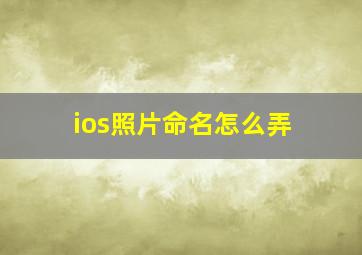 ios照片命名怎么弄