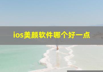 ios美颜软件哪个好一点