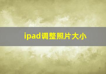 ipad调整照片大小